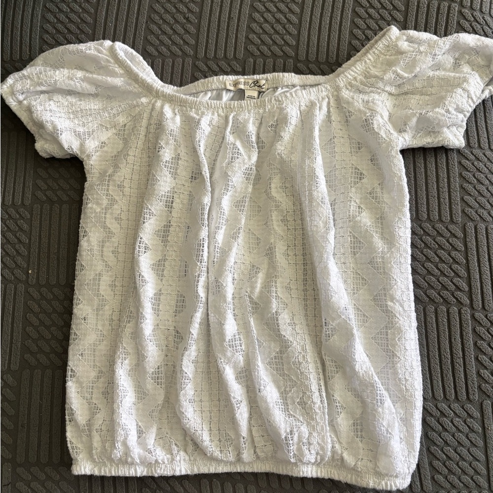 White Lace Off-Shoulder Top